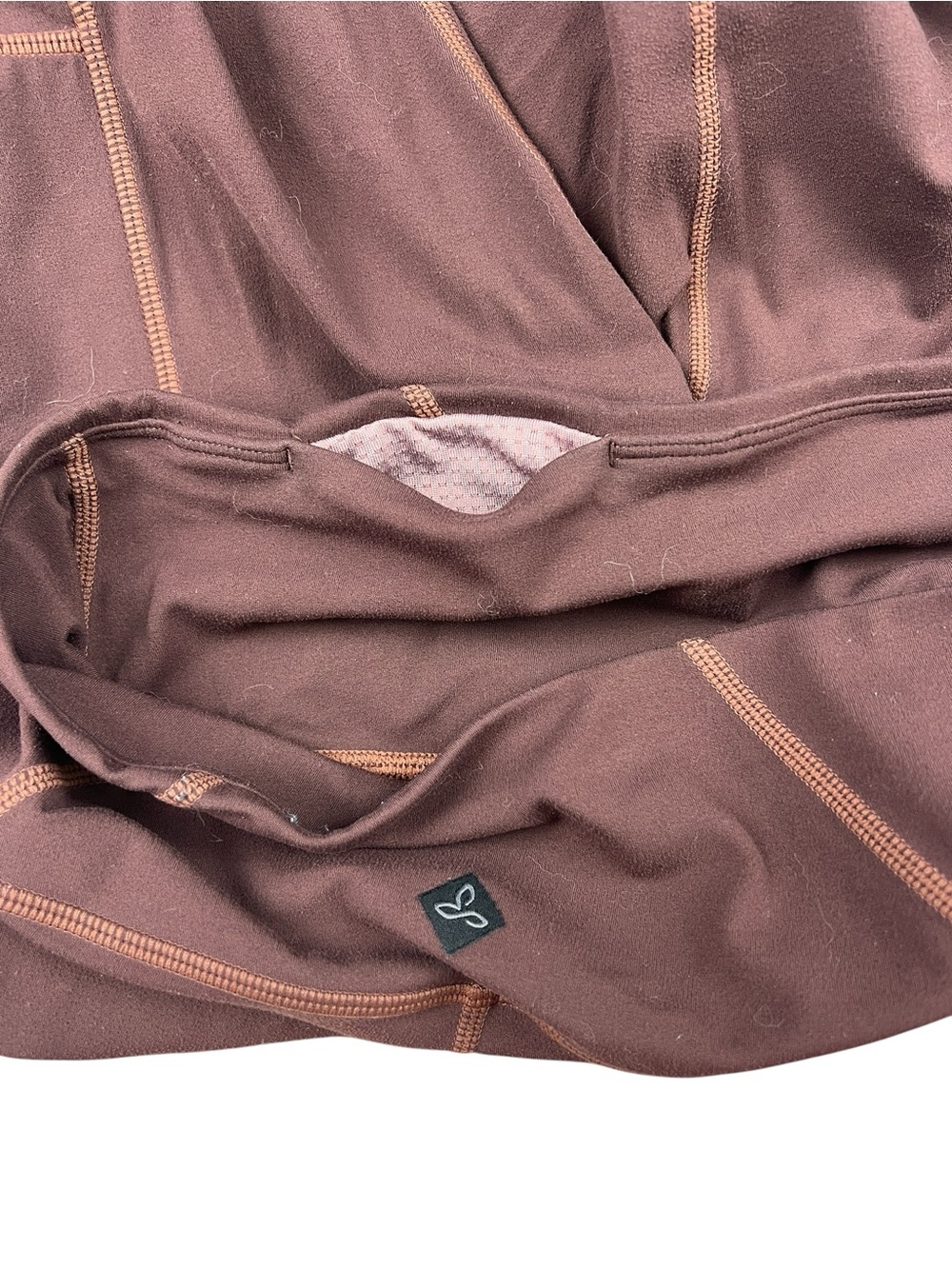 Prana Electa Leggings Womens Small Brown Orange High Waist Functional Pockets - Picture 7 of 12